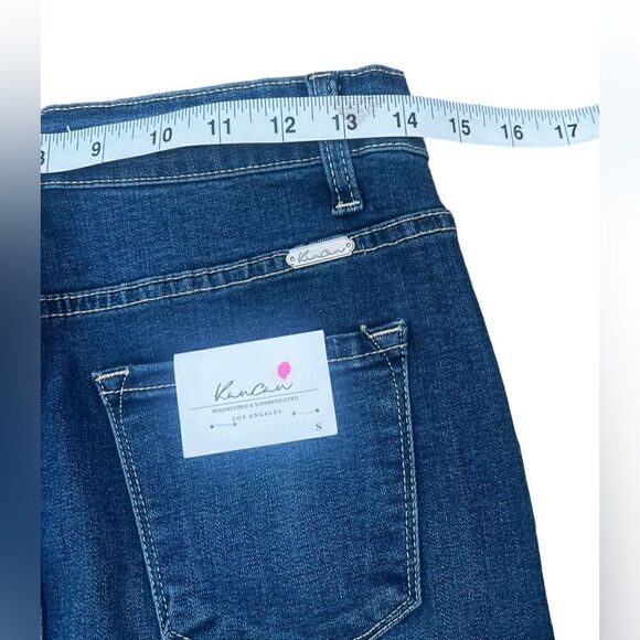 Kancan Skirt Womens Size S Blue Denim Distressed Miranda Raw Edge Mini Skirt - Picture 8 of 8